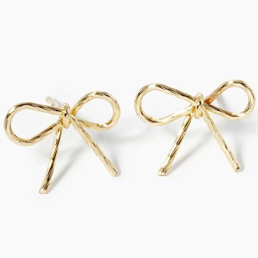 Gold Bow Earrings